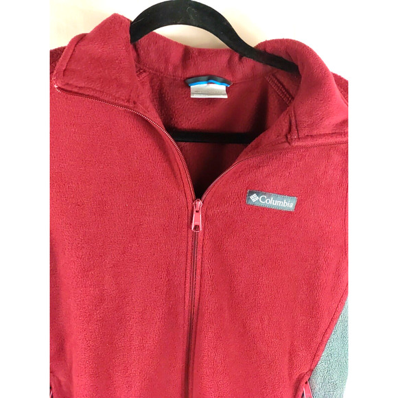 Columbia Men's Vest Size Small Burgundy Gray Zip Up Vest - Picture 2 of 5